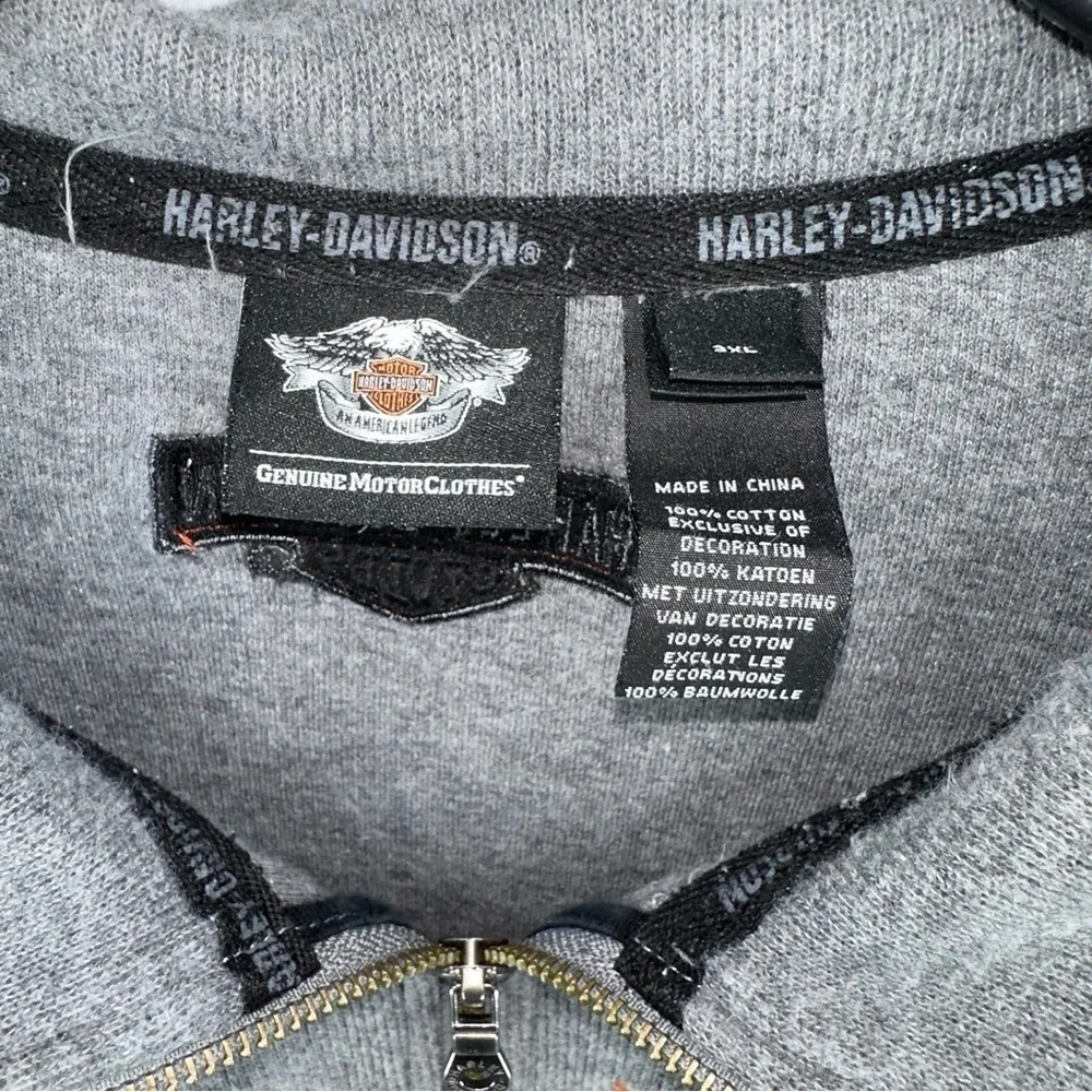 Harley Davidson Men’s Gray Quarter Zip Gray Long Sleeve Sweater Shirt Size 3XL